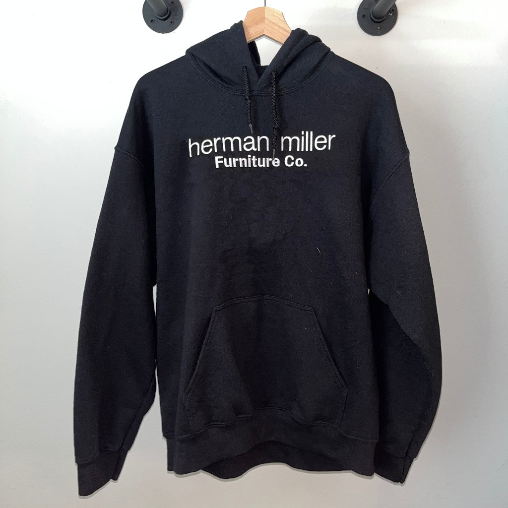 Black Herman Miller Designer Furniture Eames Office Drawstring Hoodie